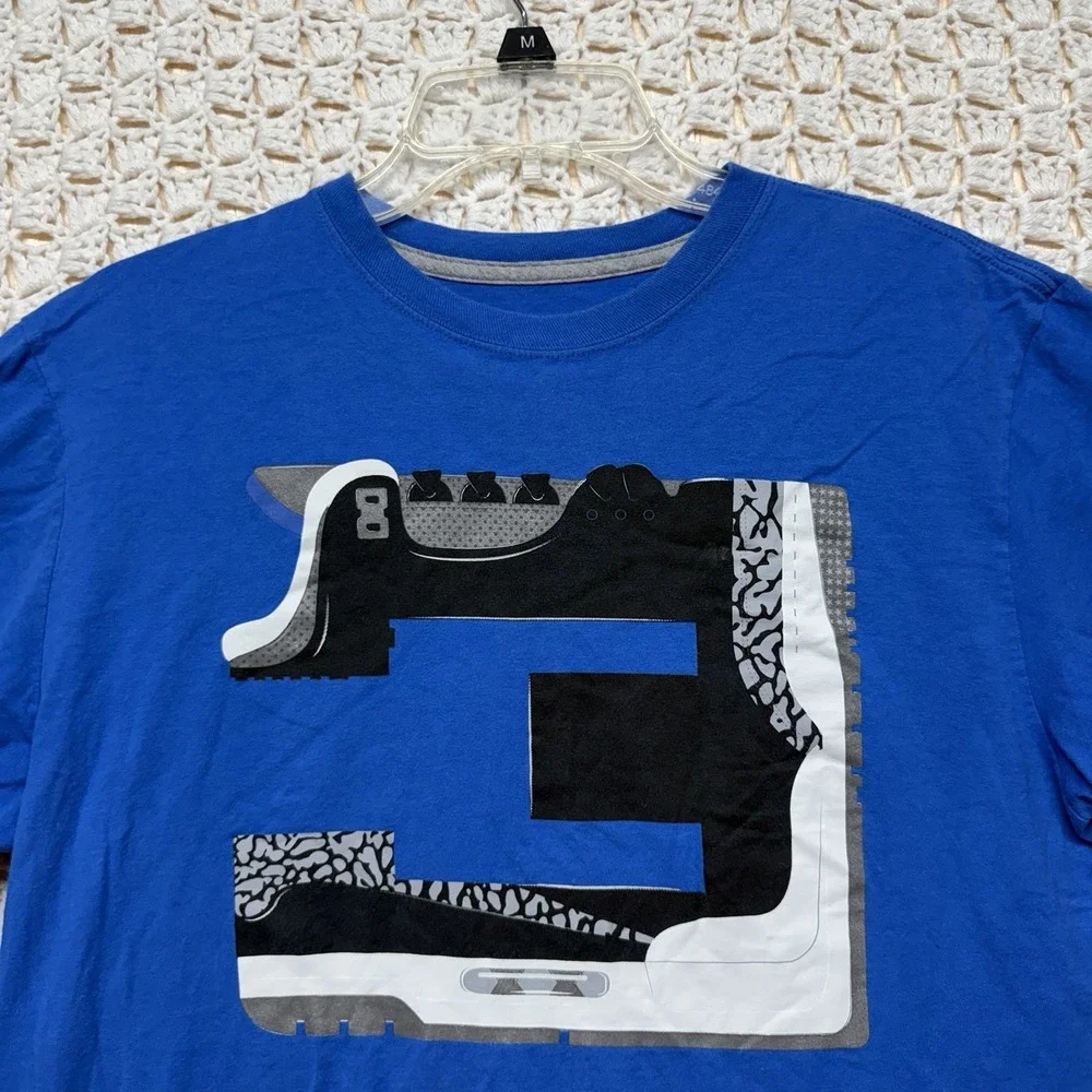 Jordan Brand T-Shirt Mens Sz M Blue Short Sleeve Crew Neck 100%Cotton
